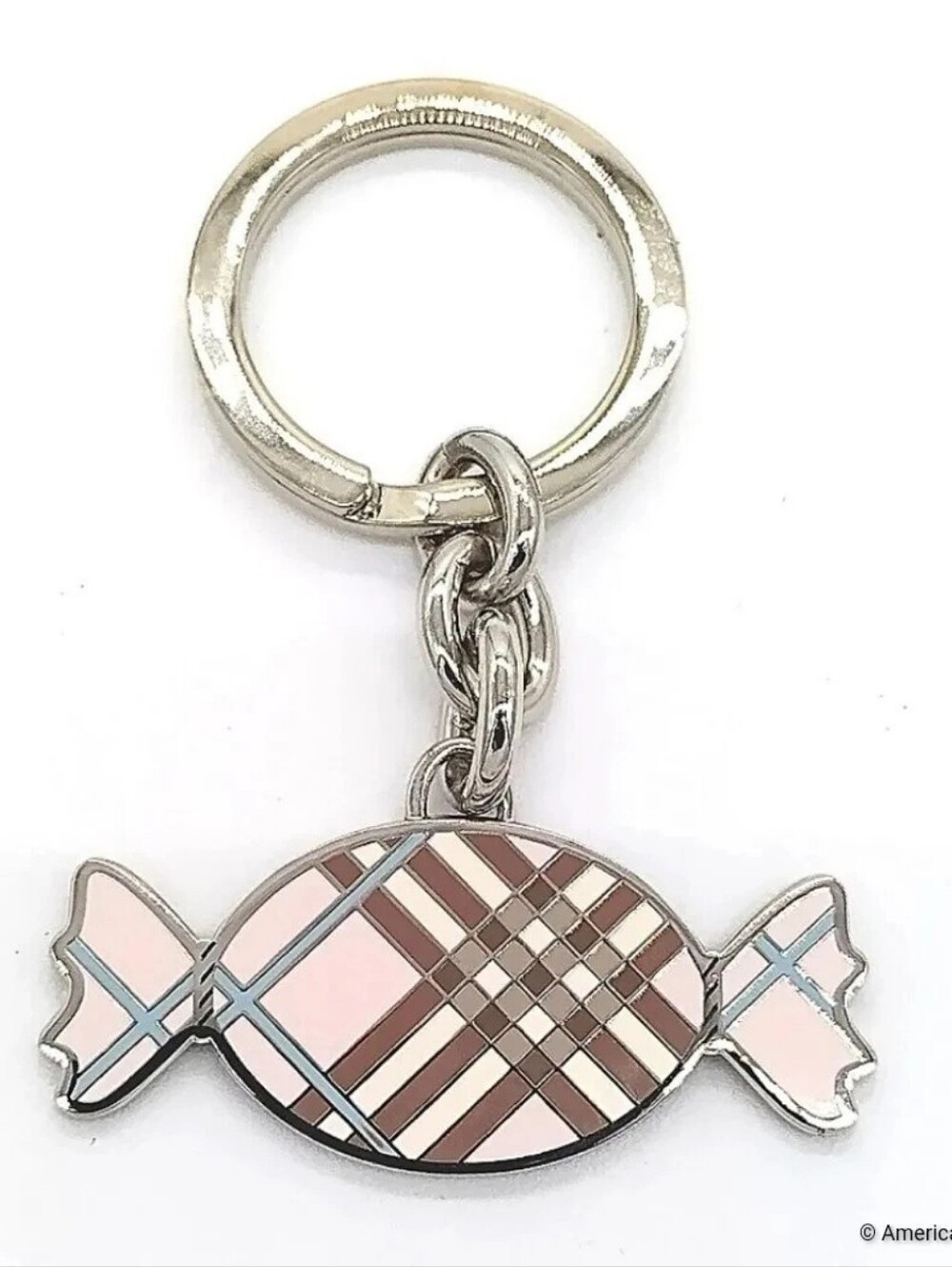 Burberry Pink & Beige Nova Checkered Candy Keychain EUC